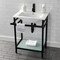 Kingston Brass VPB24187W10 24-Inch Ceramic Console Sink (1-Hole), White/Matte Black VPB24187W10 - alternate 2
